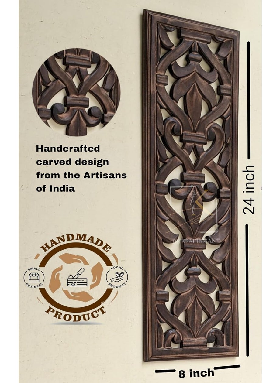 DE KRAFTSMAN DE KRAFTSMAN wall panels for living roomMANDALA handcarved set of 2 Piecesshowpieces for wall decor Purpose 24x8 inchwall panels  - Image 2