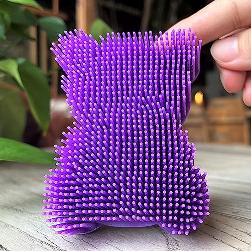 penepico Premium Sensory Brush for Kids or Autism,Soft Silicone Body Scrubber,2 in 1 Sensory Room Occupational Therapy Sensory Brushes,Silicone Loofah,Pet Shower Brush Bath Brush Shampoo Brush(Bear-Purple) - Image 2