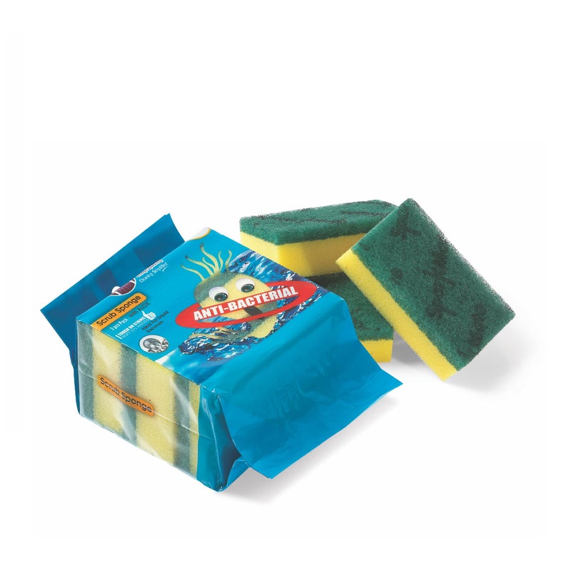 Sparkmate By Crystal Scrub Sponge,Set of 3, 10cm X 6cm - Image 2