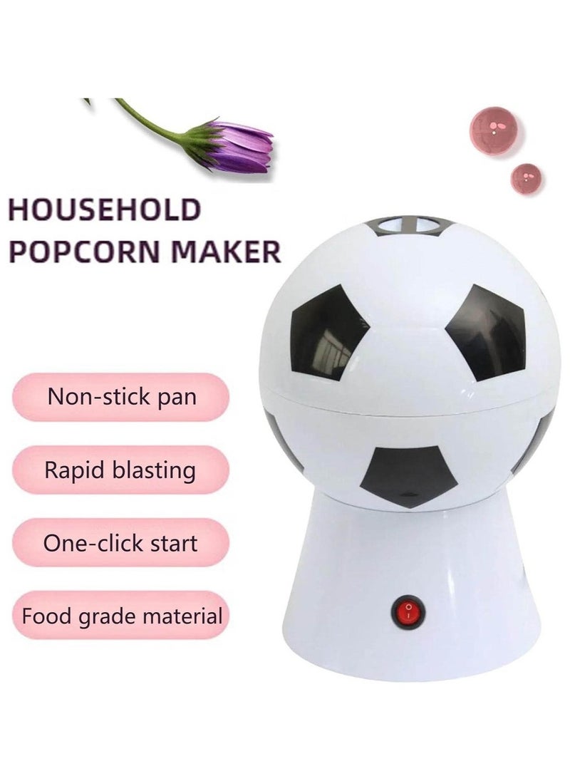 Football Popcorn Machine with Removable Lid Electric Popper Machine WHITE