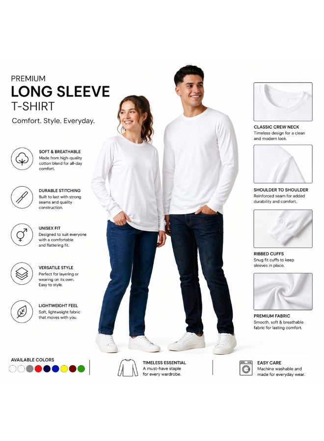 YANEK Unisex Crew Neck Full Sleeve T-Shirt – Soft Cotton, Regular Fit, Casual Wear - Image 5
