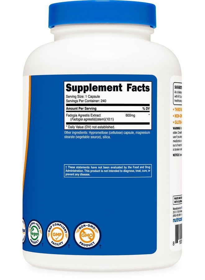 Nutricost Fadogia Agrestis (240 كبسولة | 600 مجم لكل جرعة) - مستخلص قوي 10:1، خالٍ من الغلوتين، مكمل غذائي خالٍ من الكائنات المعدلة وراثيًا - Image 5