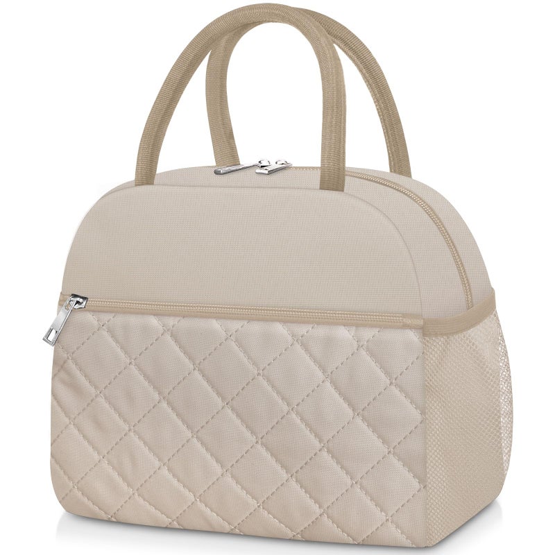 KUBYA Lunch Box for Women Adult Men Insulated Cute Quilted Lunch Bag Women Reusable Large Lunch Tote Bag Leakproof Simple Cooler Bag for Work Office Picnic Beach or Travel - Image 2
