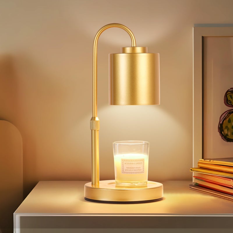 CASTLELIFE Candle Warmer Lamp with Timer & Dimmer, Height Adjustable Electric Wax Melt Warmer for Jar Candles, Gifts for Mom Home Decor, Gold - Image 1