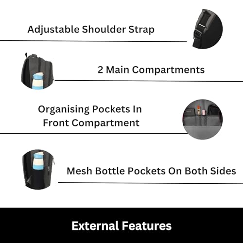 HYDER Flow 30L Multipurpose Backpack For Men,Women, Boys And Girls Bags for College, School, Travel, Office and Daily Use - Durable, Comfortable, and Stylish Bag/Backpacks (Grey) - Image 4