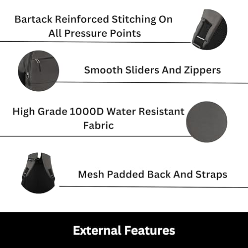 HYDER Flow 30L Multipurpose Backpack For Men,Women, Boys And Girls Bags for College, School, Travel, Office and Daily Use - Durable, Comfortable, and Stylish Bag/Backpacks (Grey) - Image 5