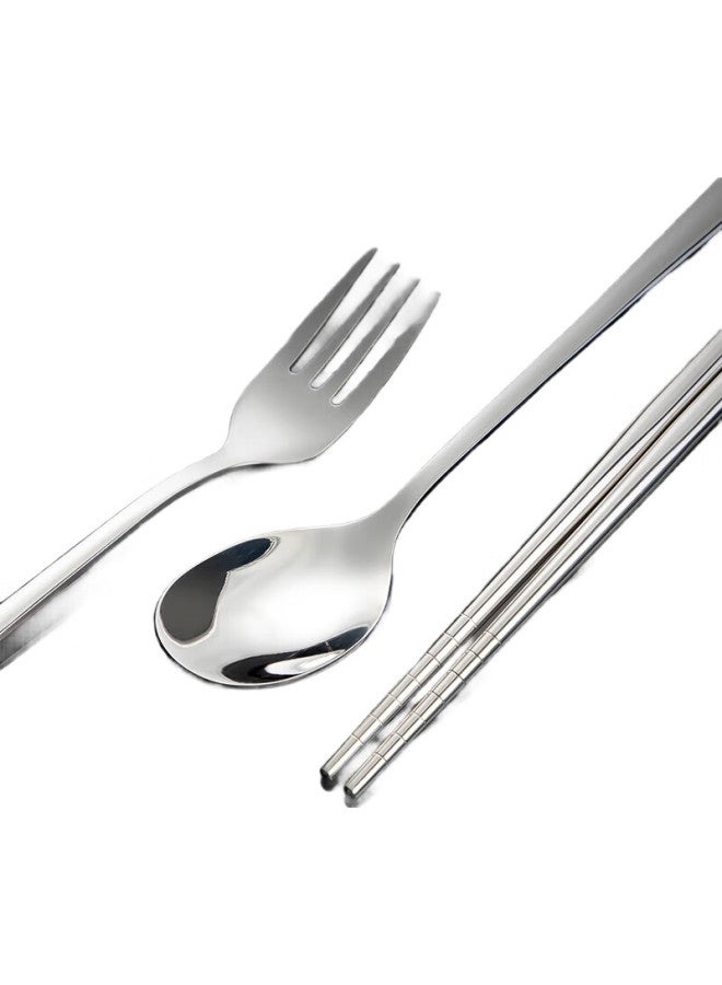 JD.com Jingzao 304 Stainless Steel Portable Cutlery Pull-Out Chopsticks Storage Box, Student Personal Cutlery Quick-Open Chopsticks Spoon Fork Box - Image 1