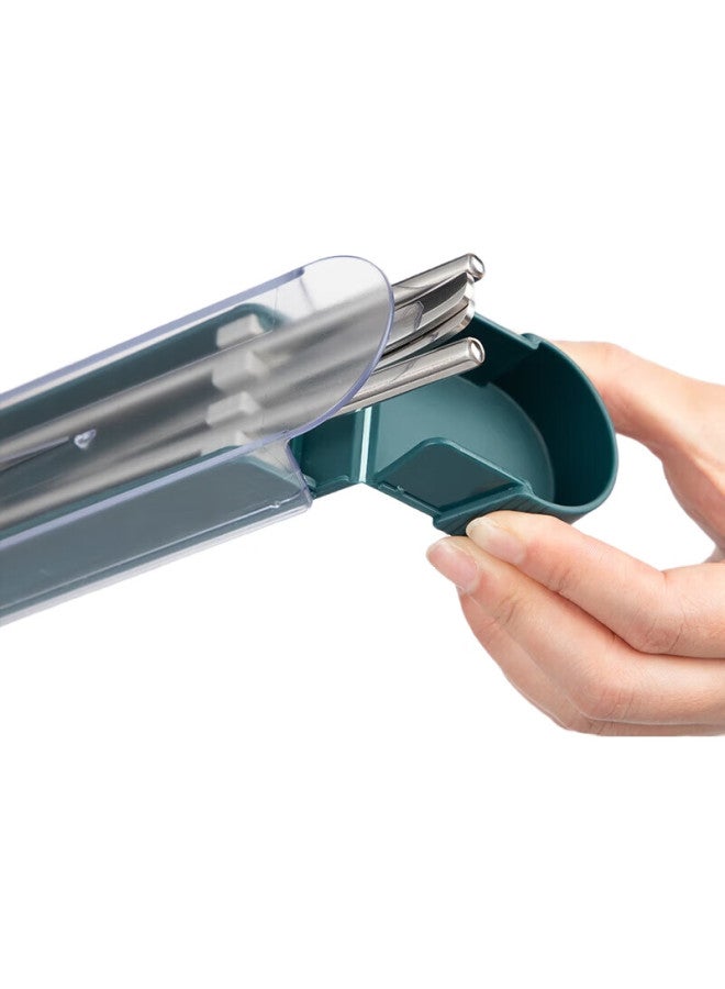 JD.com Jingzao 304 Stainless Steel Portable Cutlery Pull-Out Chopsticks Storage Box, Student Personal Cutlery Quick-Open Chopsticks Spoon Fork Box - Image 3