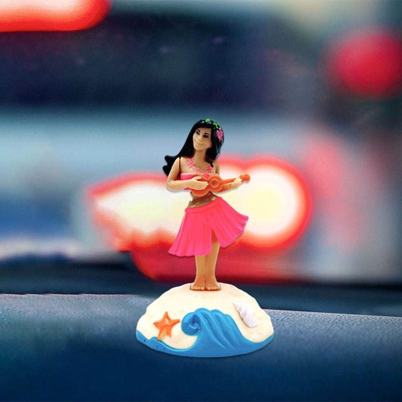 klarako 2pcs Solar Power Dancing Hawaii Doll, Bobblehead Toys, Car Dashboard Decor Ornaments Gifts - Image 1