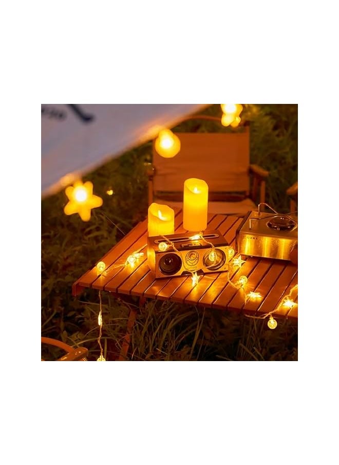 The Bros Fairy String Light,10M Ramadan Window Curtain Lights with Star and Bubble LED Lights,LED Decorate String Lights with USB+Battery Powered for Bedroom,Wedding,Party,Terrace and Lawn(Warm)  - Image 5