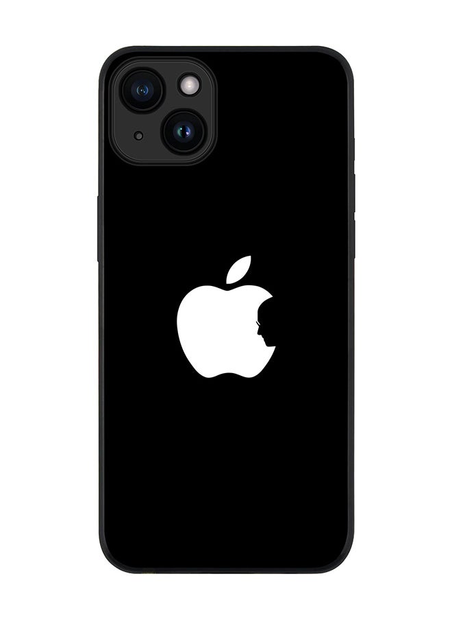 Stylizedd Cover for iPhone 15 Case Rugged Black Slim fit Soft Flexible Anti Drop TPU Gel Thin Protective Phone Cases - Steve's Apple - Black  - Image 1