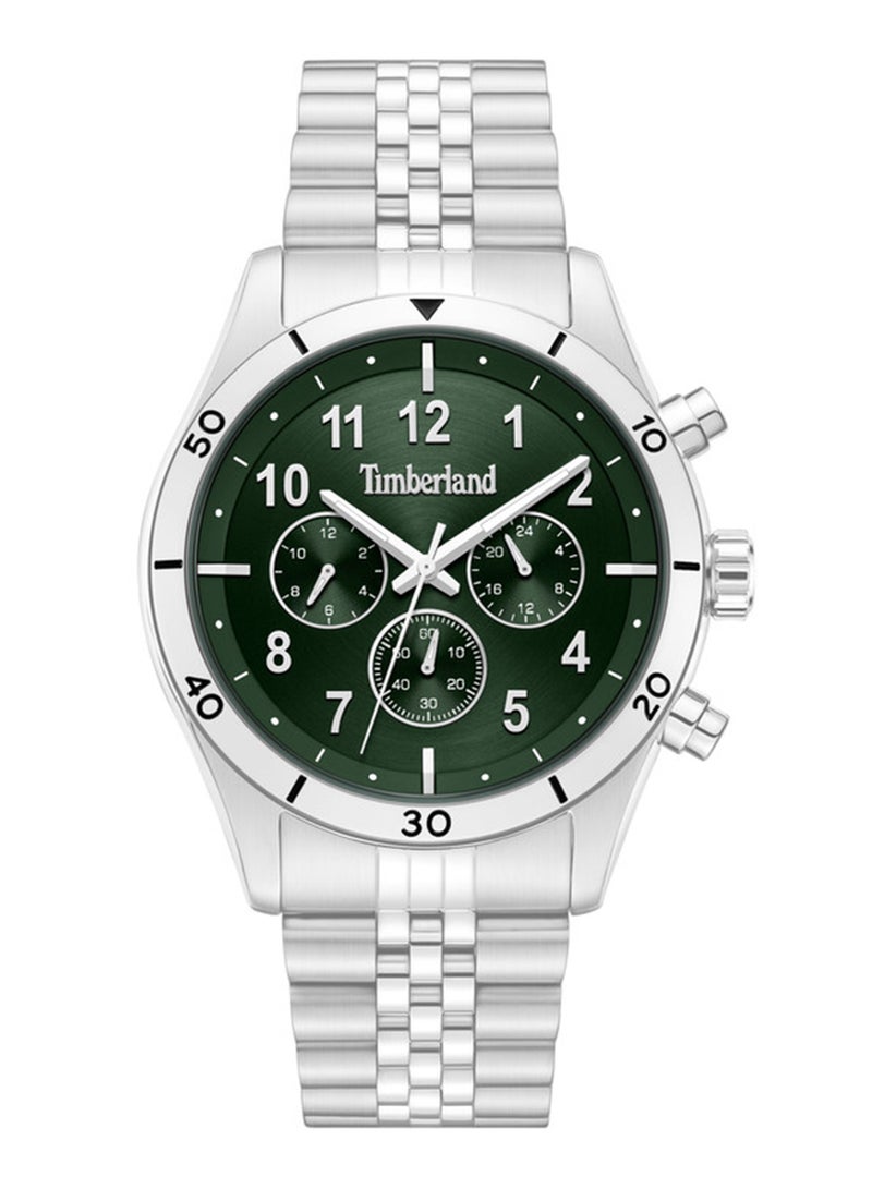 Timberland Men Ashmonth Green Dial Stainless Steel Bracelet Multifunction Watch for Men, 44mm - Image 1