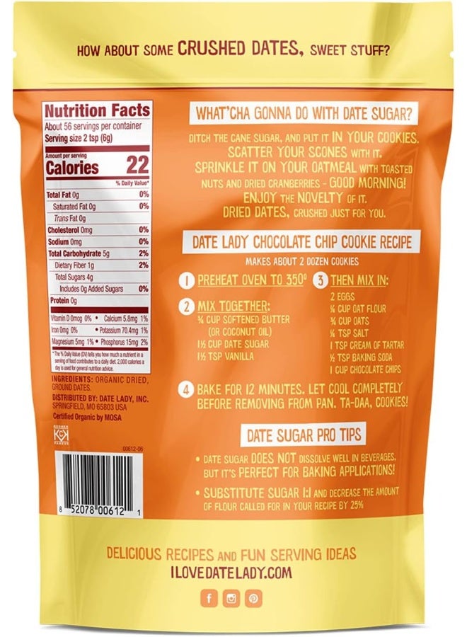 Date Lady Date Sugar, 1.5 lb, Organic | Vegan, Paleo, Gluten-Free & Kosher | 100% Ground Dates | Sugar Substitute & Alternative Sweetener for Baking | Does NOT Dissolve in Coffee! (2 Bags) - Image 2