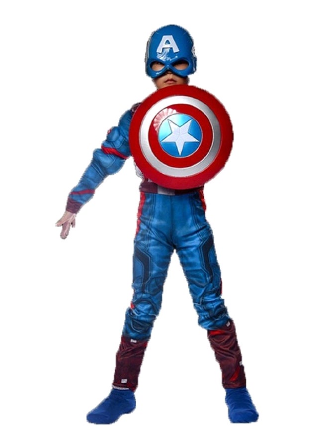 Loquat Captain America Muscle Boys Costume With Mask Cloth And Shield For 7 - 9 Years 7 - 9 Years - Image 2