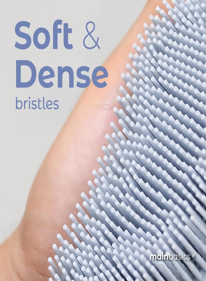 MainBasics Silicone Body Scrubber - Dual-Sided Shower Exfoliator for Men & Women, Gentle Silicone Loofah Alternative for Deep Clean (Frosted Sky, Exfoliate) - Image 3