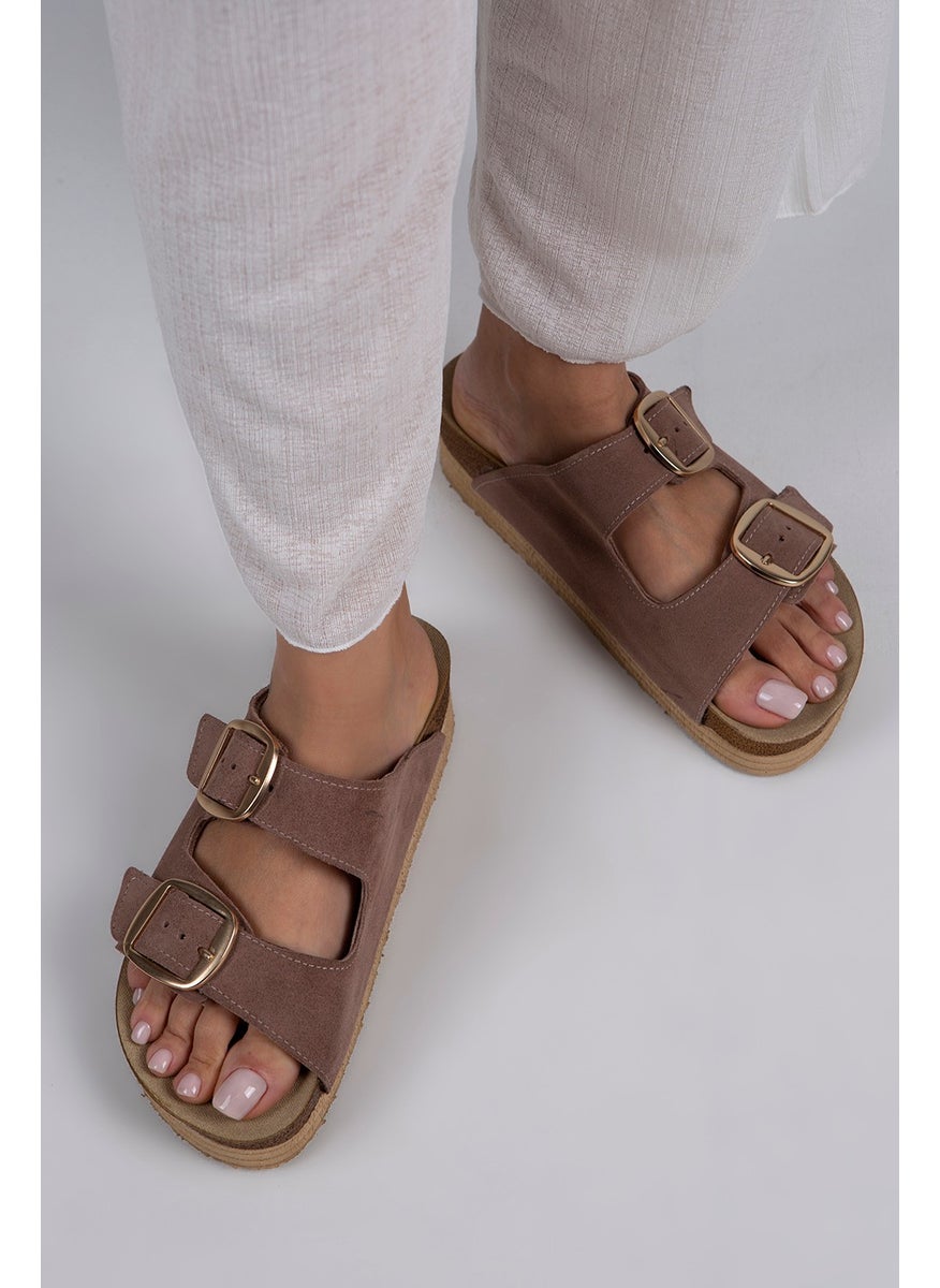 Manijero Manjero Selina Women's Double Buckle Mink - Gold Slippers  - Image 5