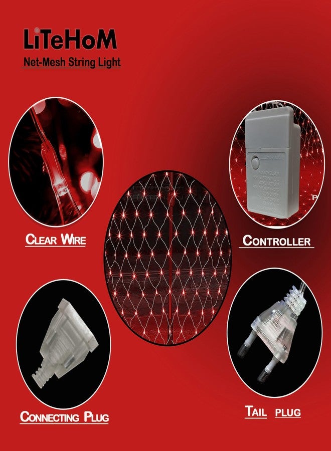 Litehom أضواء سلسلة خرافية من شبكة LED من Litehom - أضواء ديوالي LED لتزيين المنزل 6.6 قدم × 6.6 قدم 144 مصباح LED (شبكة حمراء 2 × 2) - Image 4