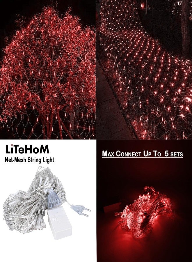 Litehom أضواء سلسلة خرافية من شبكة LED من Litehom - أضواء ديوالي LED لتزيين المنزل 6.6 قدم × 6.6 قدم 144 مصباح LED (شبكة حمراء 2 × 2) - Image 5