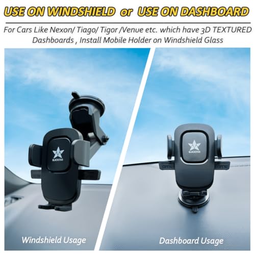 Blackstar B1-MAX Mobile Phone Holder for Car Dashboard/Windshield with Multi Angle Rotation and Adjustment (Supports All Mobiles) - Image 2