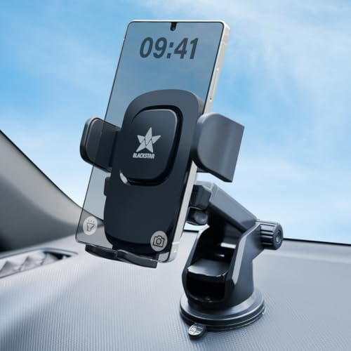 Blackstar B1-MAX Mobile Phone Holder for Car Dashboard/Windshield with Multi Angle Rotation and Adjustment (Supports All Mobiles) - Image 1
