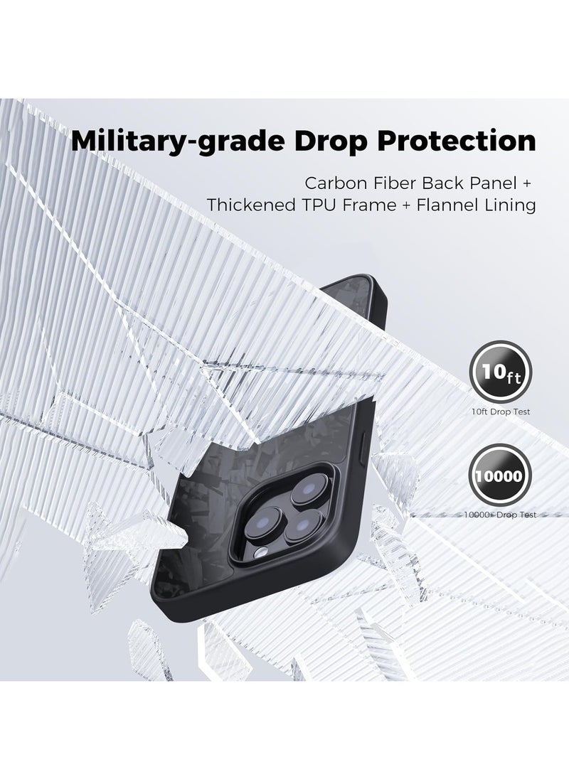 MONOCARBON Real Forged Carbon Fiber iPhone 16 PRO Case Cover MagSafe Compatible Military Grade Scratch Resistant - Matte Black  - Image 4