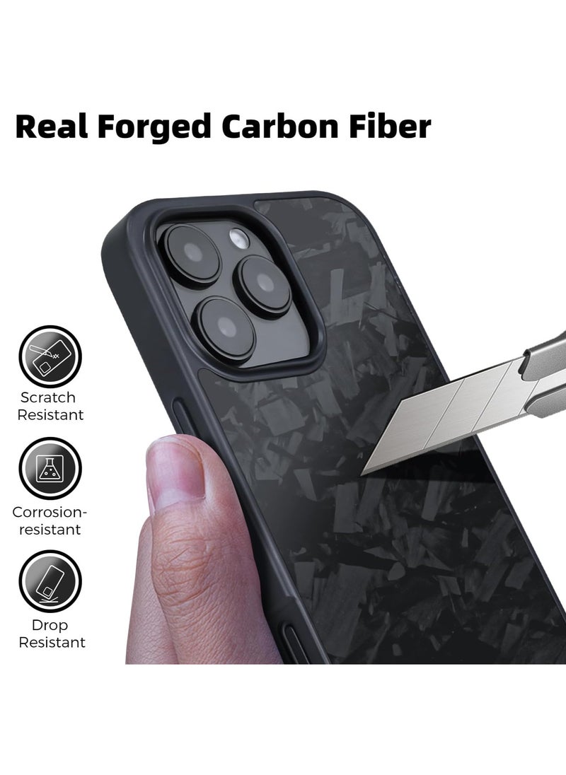 MONOCARBON Real Forged Carbon Fiber iPhone 16 PRO Case Cover MagSafe Compatible Military Grade Scratch Resistant - Matte Black  - Image 5