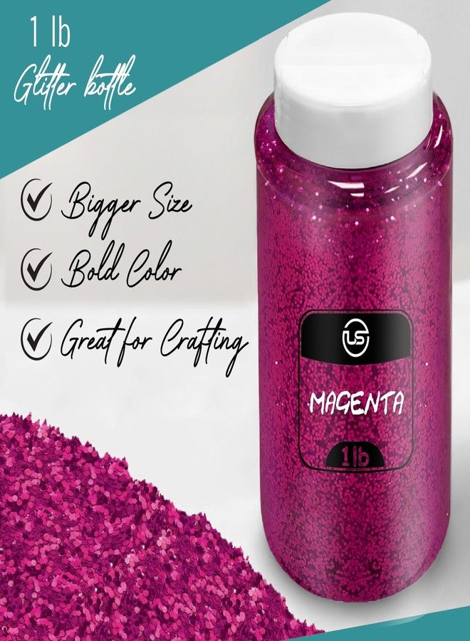 Ultimate Stationery Glitter Bulk, Magenta Fine Glitter for Crafts, Resin and Scrapbooking – 1 LB/16OZ Shaker Bottles Great for Tumblers and Crafts - Image 3