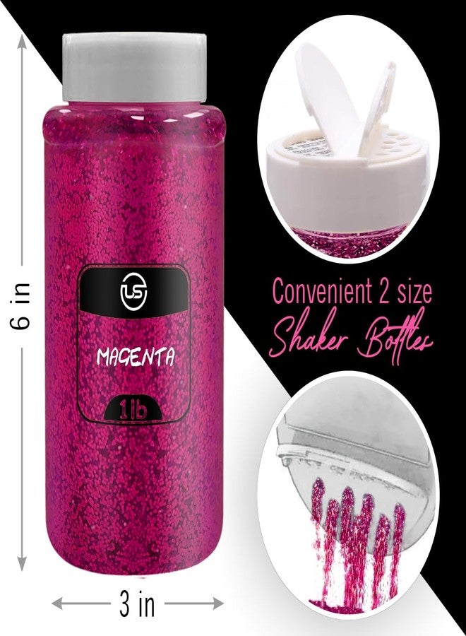 Ultimate Stationery Glitter Bulk, Magenta Fine Glitter for Crafts, Resin and Scrapbooking – 1 LB/16OZ Shaker Bottles Great for Tumblers and Crafts - Image 2