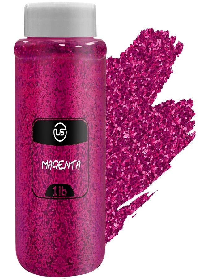 Ultimate Stationery Glitter Bulk, Magenta Fine Glitter for Crafts, Resin and Scrapbooking – 1 LB/16OZ Shaker Bottles Great for Tumblers and Crafts - Image 1