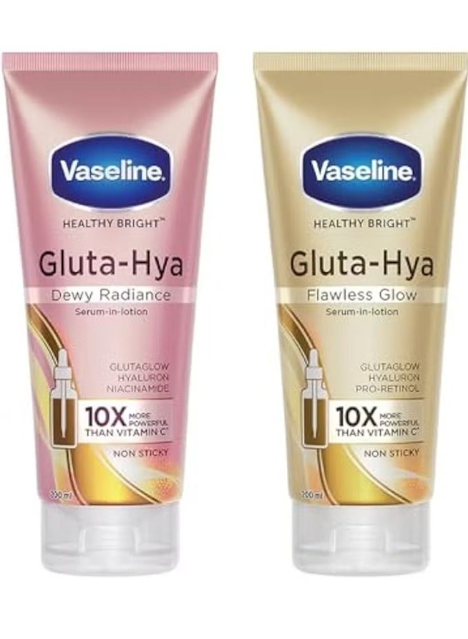 فازلين لوشن مصل جلوتا هيا (إشراقة ناعمة / توهج خالٍ من العيوب) عبوة من قطعتين - Image 2