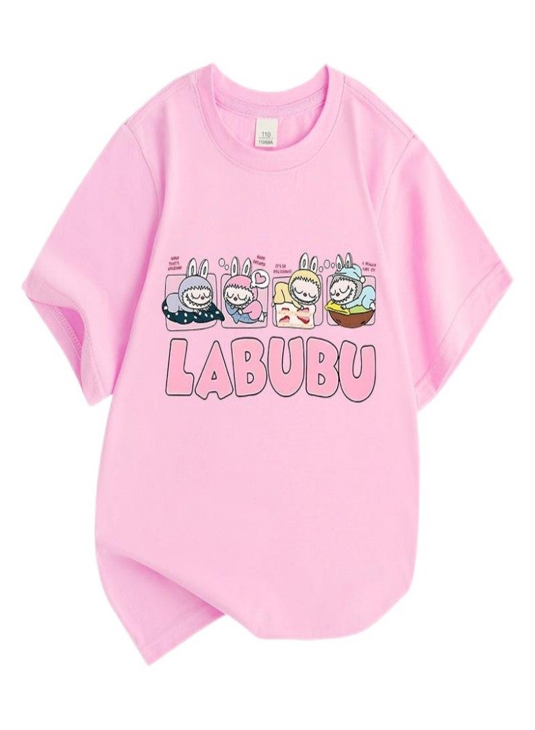 LABUBU Unisex Short Sleeve Stylish Top TShirt cotton Tee for Boys Girls Kid Children - Image 1