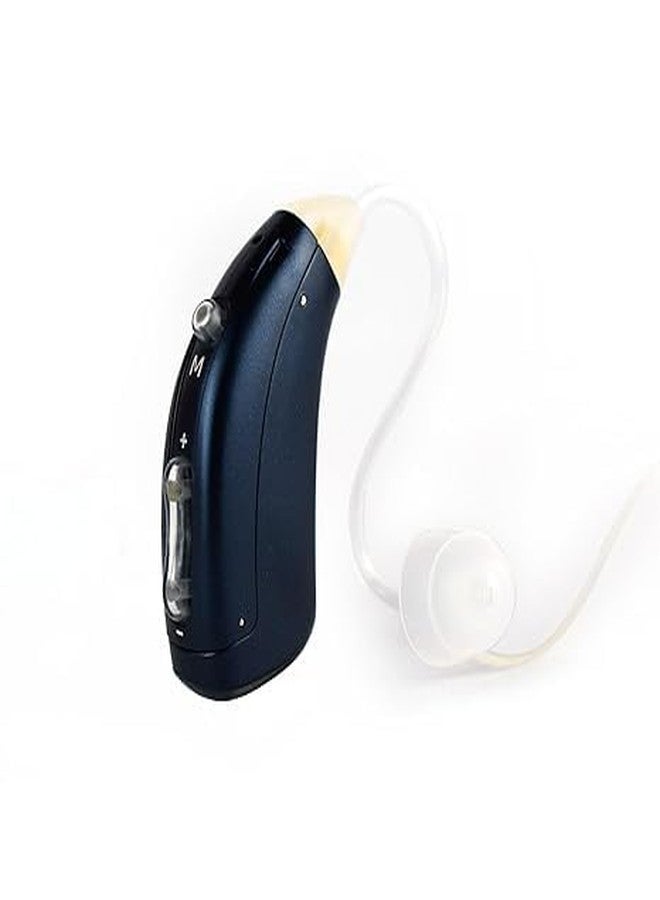 HP SOUND PLUS Rechargeble Best Amplifire for Senior Deaf Auto Noise Cancellation Long Press Power Button BTE Hearing Aid (Navy Blue) - Image 4