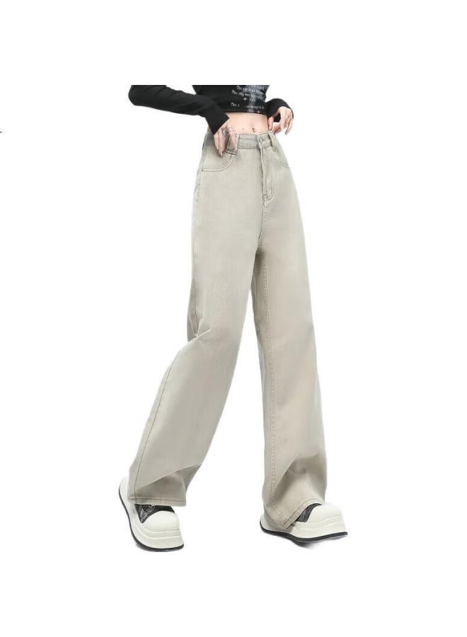 EPTISON Casual Simple Jeans For Women, Spring 2025, Loose-Fitting, Fashionable, Versatile, High-Waisted, Slimming, Wide-Leg Pants For Women - Image 1
