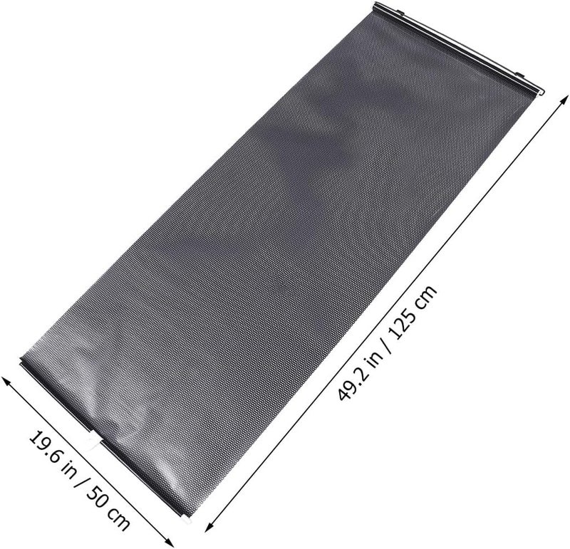 Healeved Universal Retractable Car Sun Shade Curtain 2pcs 50X125Cm Vehicle Window Roller Sunshade Protector Black Mesh for Summer Heat Insulation - Image 2