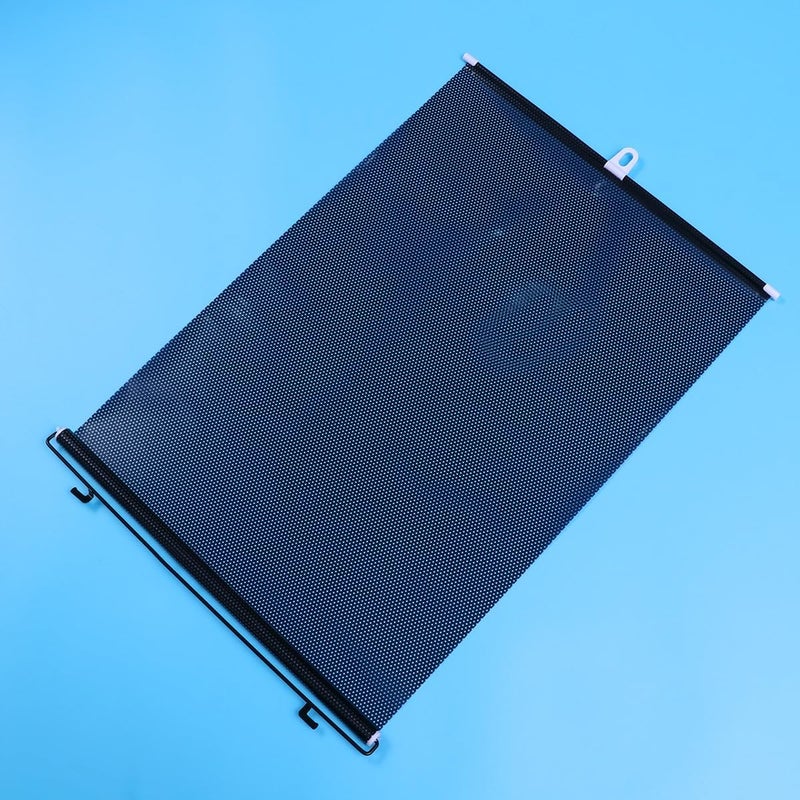 Healeved Universal Retractable Car Sun Shade Curtain 2pcs 50X125Cm Vehicle Window Roller Sunshade Protector Black Mesh for Summer Heat Insulation - Image 3
