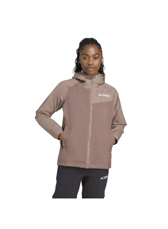adidas Adidas W Mt 2L Rain Jk Brown Jacket (Technical) Jackets For Women