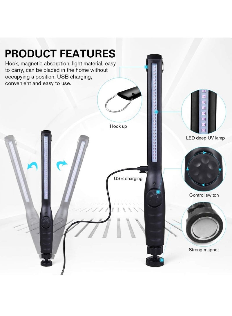 UV Light Sanitizer, Portable UV Light Disinfection Lamp USB Rechargeable Ultraviolet Light Sanitizer for Home Hotel Travel Car Kills 99% of Germs Viruses & Bacteria UV Light Sanitizer Wand 1 Pack - Image 4