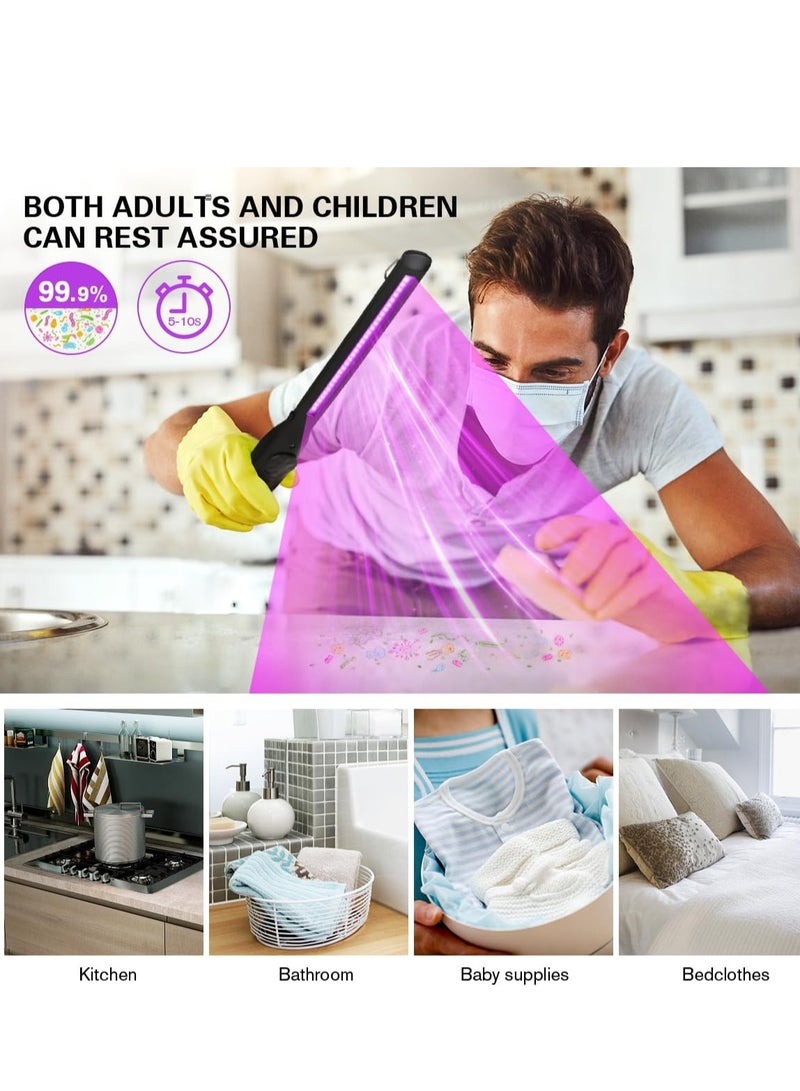 UV Light Sanitizer, Portable UV Light Disinfection Lamp USB Rechargeable Ultraviolet Light Sanitizer for Home Hotel Travel Car Kills 99% of Germs Viruses & Bacteria UV Light Sanitizer Wand 1 Pack - Image 5