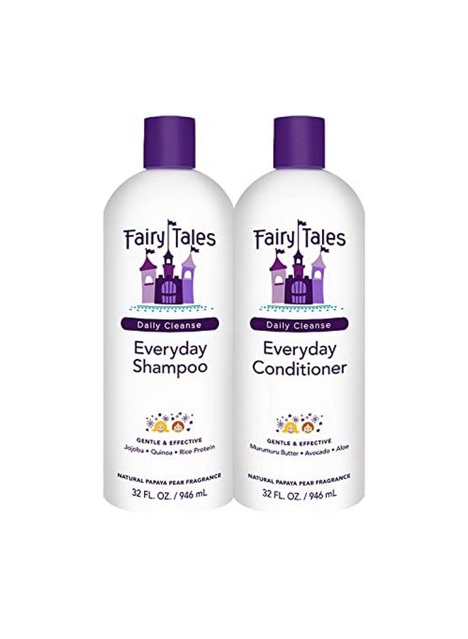 Fairy Tales Daily Cleanse Everyday Kids Shampoo + Conditioner Set Gentle Natural Defining Shampoo And Conditioner Tangle Free Moisturizing And Hydrating Formula Paraben Free 32 Oz Shampoo And 32 Oz Conditioner - Image 1