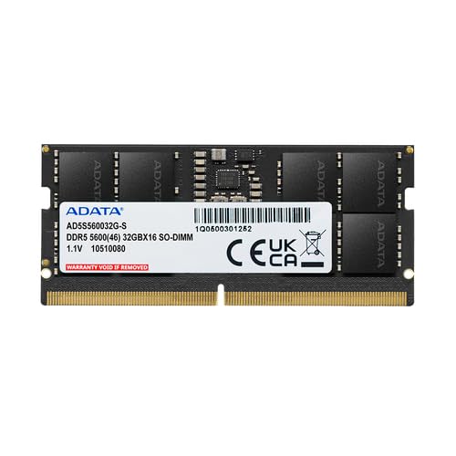 ADATA DDR5 5600 SO-DIMM Memory Module - 16GB High Bandwidth Laptop Memory Module (RAM) - High-Speed 5600MHz - Automatic Error Correction - Compatible with AMD & Intel Platforms - AD5S560016G-S - Image 1