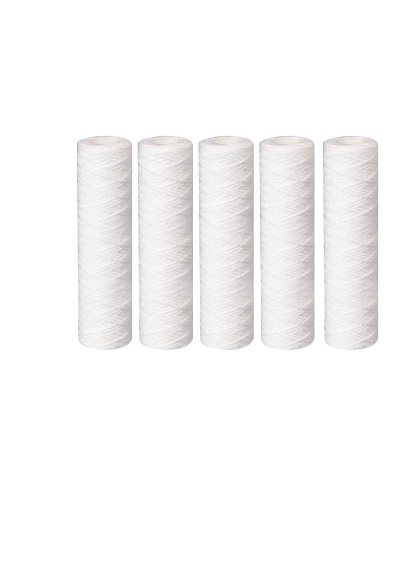 Generic - Water Filter Replacement Cartridges 10" Polypropylene Cotton Sponge Universal Cartridges, Standard Pre-filter Yarn Sediment for Standard RO Systems (Pack of 5, 10" Cotton Yarn (110g)) - Image 1