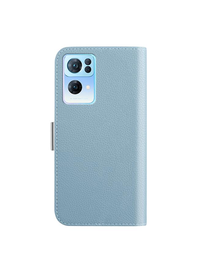 اس-توب جراب لهاتف OPPO Reno7 Pro 5G / 4G جراب هاتف جلدي بلون الحلوى وملمس الليتشي - Image 3