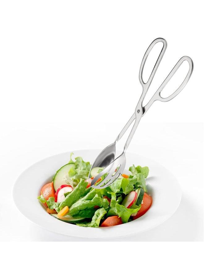 yongsheng 2 Pack Buffet Tongs Salad Tongs, 10 Inch Stainless Steel Food Serving Tongs Bread Tongs with Scissor Handles for Kitchen, Party  - Image 4