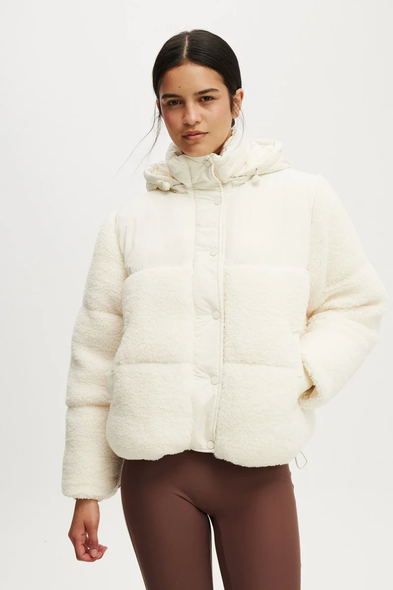 بودي THE MOTHER PUFFER SHERPA HOOD