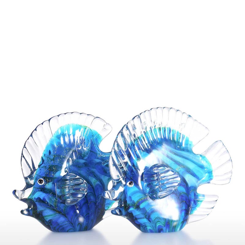 TOOARTS Blue Tropical Fish Glass Sculpture Home Decoration Office Ornament  Christmas Birthday Gift - Image 5