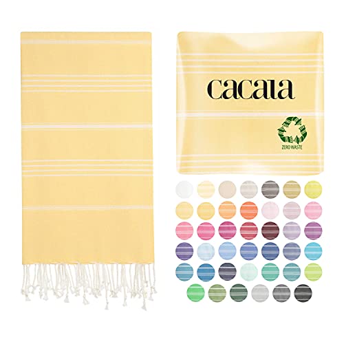 Cacala Lightweight and Thin Turkish Beach Towel 100% Cotton Sand-Free and Quick-Drying Goodness Perfect as an Extra Large Travel Towel, Beach Accessory, or Gift for Beach Lovers, 37 x 70 - Image 1