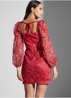 Chi-Chi London Sweetheart Neck Puff Sleeve Dress  - Image 2