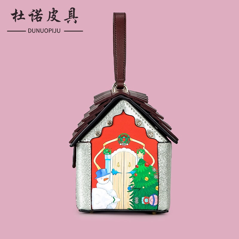 Creative Christmas Tree Small House Shoulder Crossbody Bag Cute Po Props Handbag Women'S Fashionable Personalized Handbag - Image 4