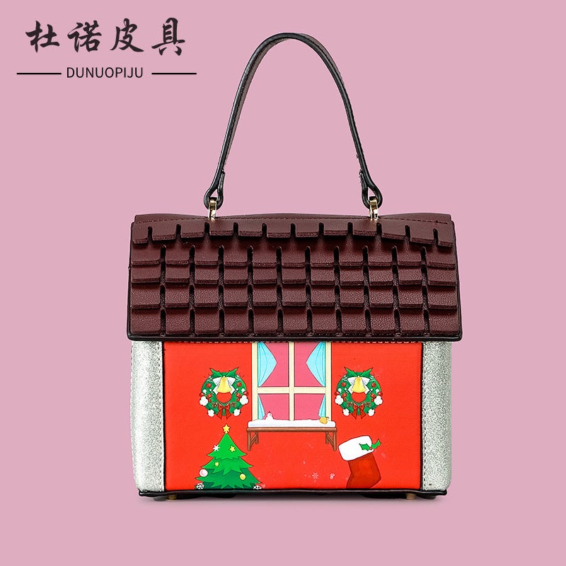 Creative Christmas Tree Small House Shoulder Crossbody Bag Cute Po Props Handbag Women'S Fashionable Personalized Handbag - Image 2