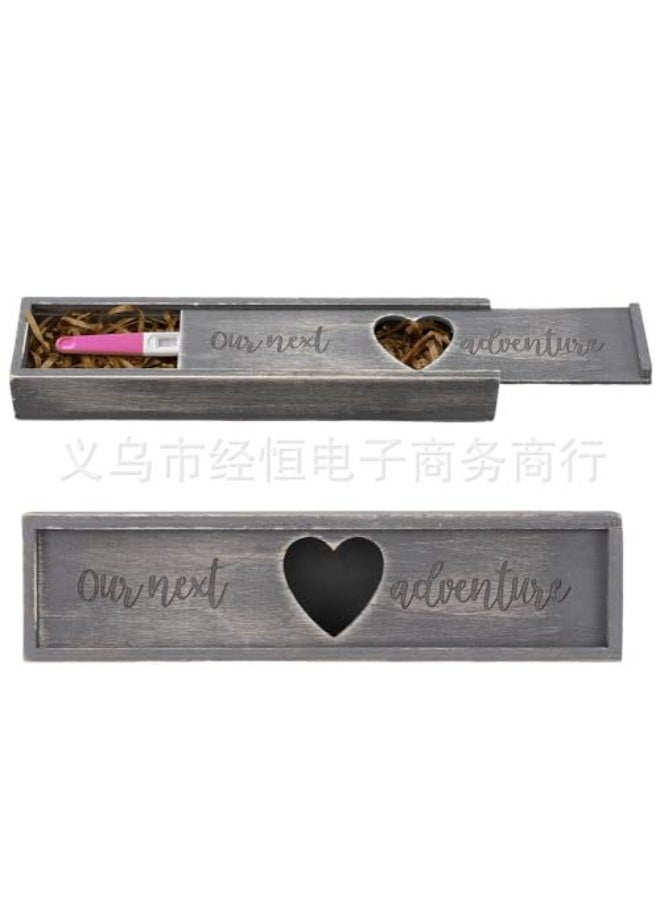 MIXDE Spot wooden pregnancy test souvenir box, parents and babies reveal announcement gift box, pregnancy test stick surprise storage box - Image 1